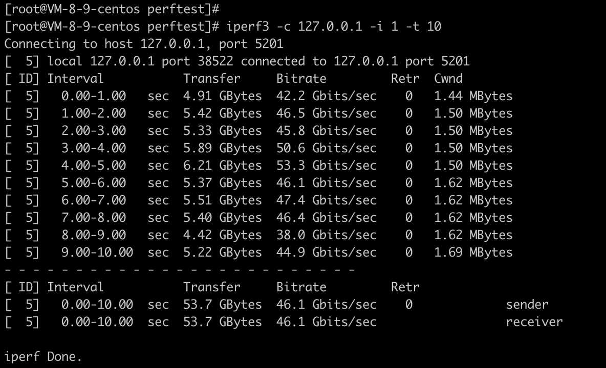 iperf3 client